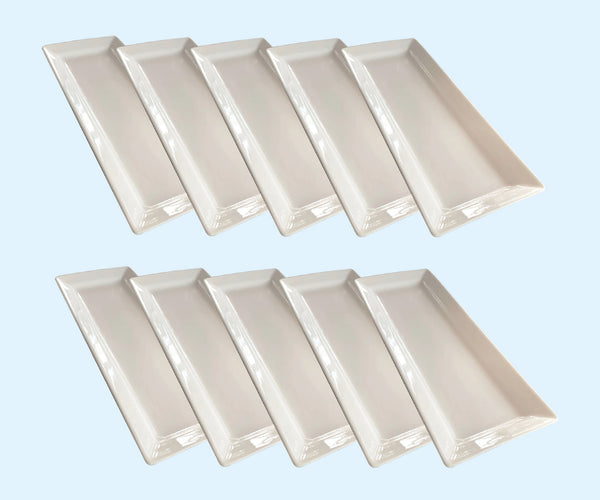 Set of Ten Porcelain Cracker Trays