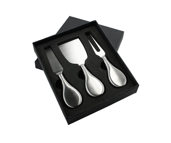 Contemporary 3-Piece Stainless Steel Charcuterie Set (Knife and Fork)