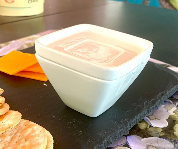 Contemporary Porcelain Dip Bowl with Lid/Tray