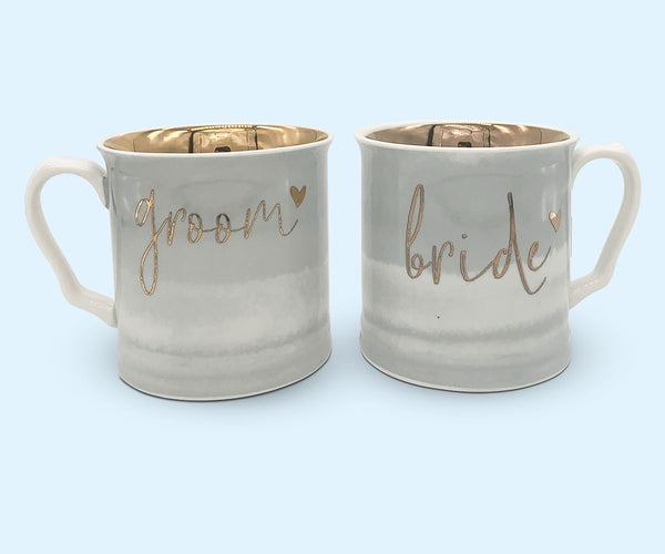 Gold Edged Porcelain Wedding Mugs