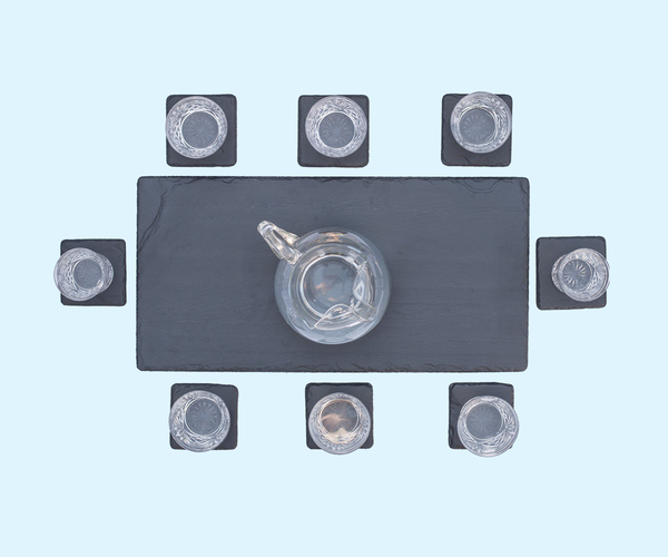 12" x 24" with 8pcs 4" x 4" Conference Room Slateplate Gift Set